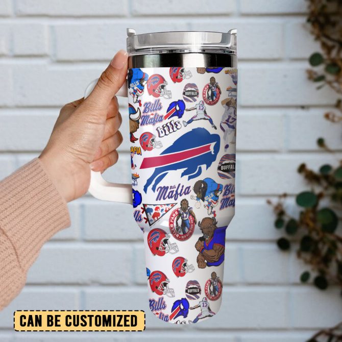 Buffalo Bills Nfl Sports Custom Stanley Quencher 40Oz Stainless Steel Tumbler With Handle - Image 3