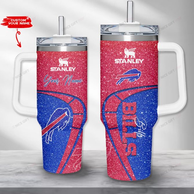 Buffalo Bills Nfl Sports Custom Stanley Quencher 40Oz Stainless Steel Tumbler With Handle
