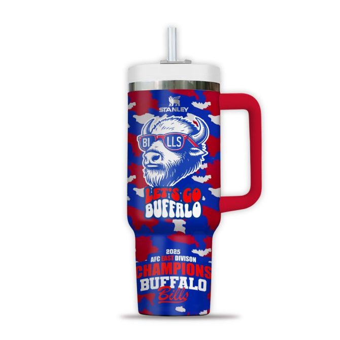 Buffalo Bills Nfl Sports Custom Stanley Quencher 40Oz Stainless Steel Tumbler With Handle - Image 3