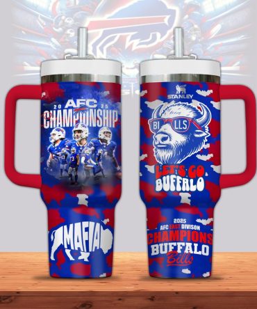 Buffalo Bills Nfl Sports Custom Stanley Quencher 40Oz Stainless Steel Tumbler With Handle