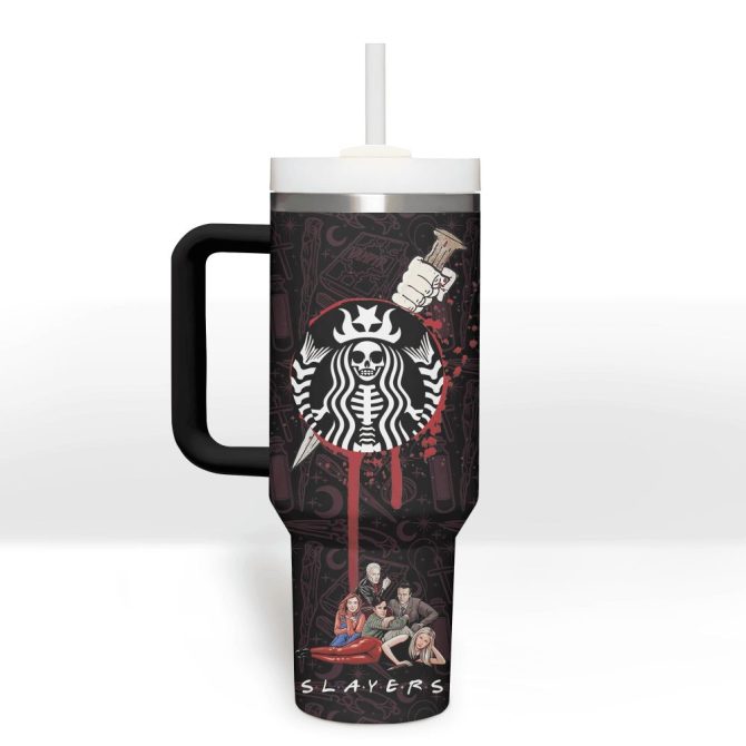 Buffy The Vampire Slayer Movies Custom Stanley Quencher 40Oz Stainless Steel Tumbler With Handle - Image 4