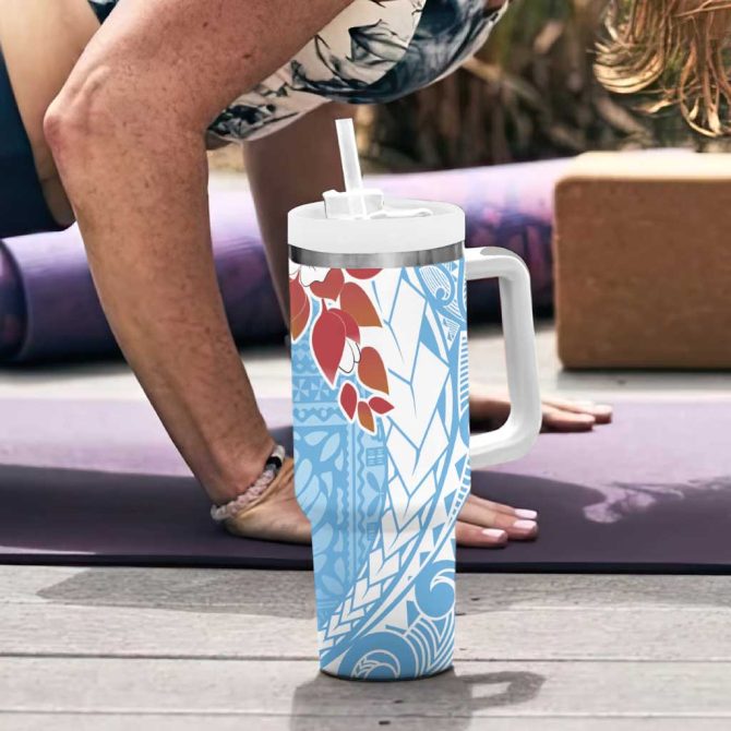 Bula Fiji Day Tagimaucia On Masi Turquoise Custom Stanley Quencher 40Oz Stainless Steel Tumbler With Handle - Image 6