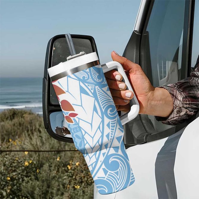 Bula Fiji Day Tagimaucia On Masi Turquoise Custom Stanley Quencher 40Oz Stainless Steel Tumbler With Handle - Image 7