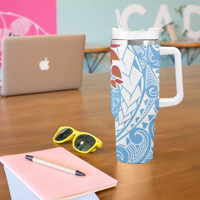 Bula Fiji Day Tagimaucia On Masi Turquoise Custom Stanley Quencher 40Oz Stainless Steel Tumbler With Handle - Image 5