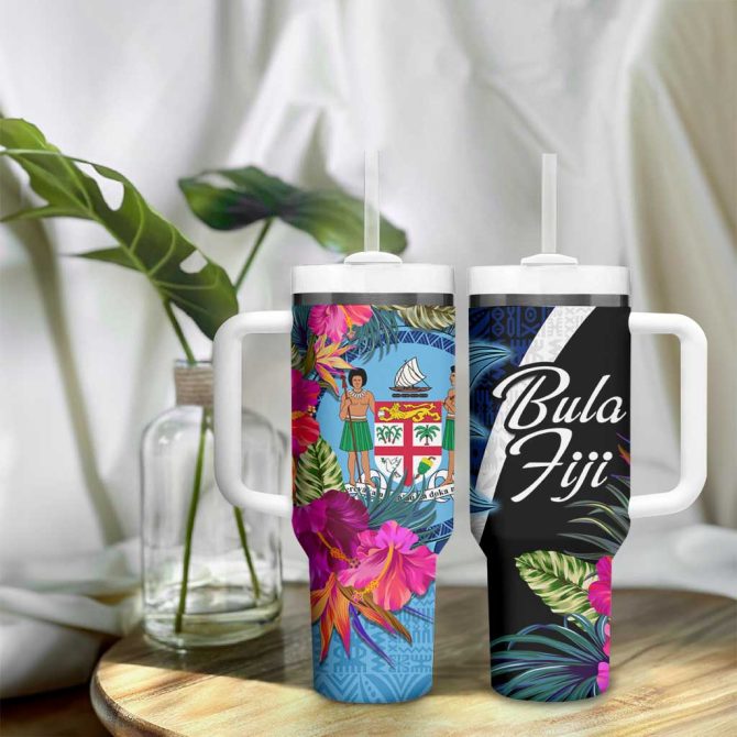 Bula Fiji Islands Custom Stanley Quencher 40Oz Stainless Steel Tumbler - Image 9