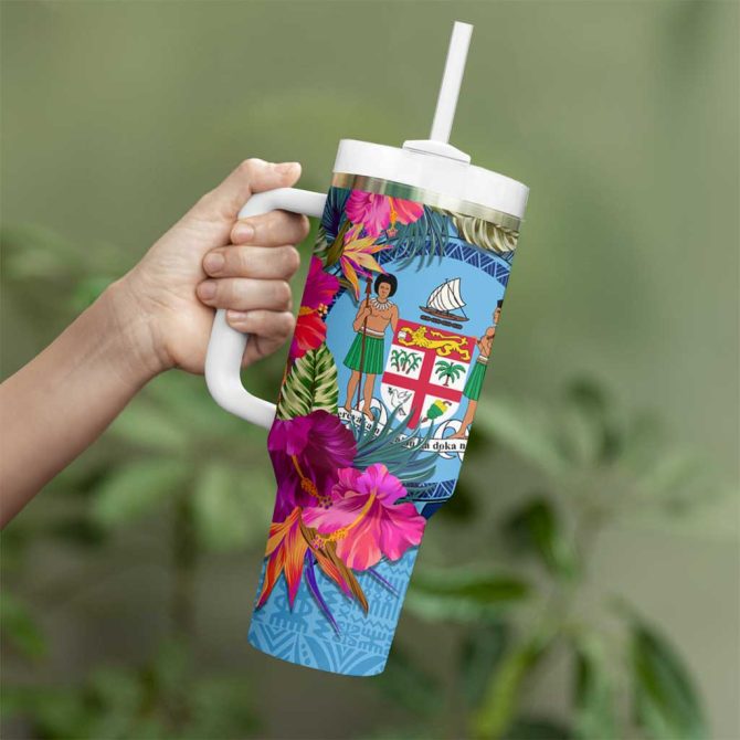 Bula Fiji Islands Custom Stanley Quencher 40Oz Stainless Steel Tumbler - Image 3