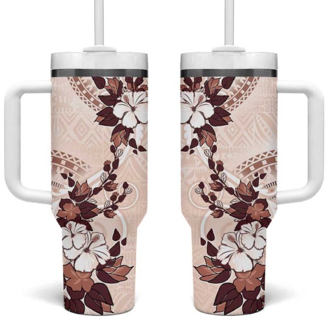 Bula Fiji Language Week Fijian Tapa With Tagimoucia Flower Custom Stanley Quencher 40Oz Stainless Steel Tumbler With Handle