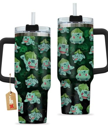 Bulbasaur Pokemon Anime Custom Stanley Quencher 40Oz Stainless Steel Tumbler