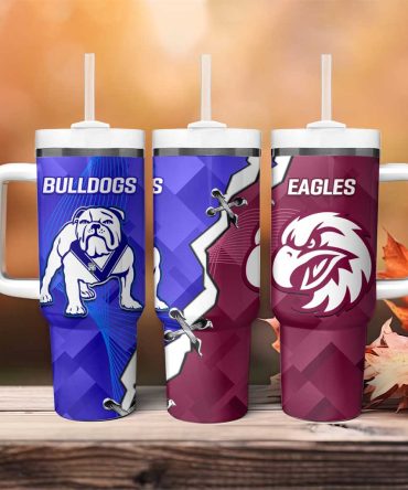 Bulldogs And Eagles Rugby Dynamic Style Custom Stanley Quencher 40Oz Stainless Steel Tumbler With Handle