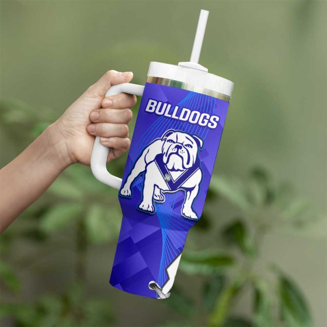 Bulldogs And Eagles Rugby Dynamic Style Custom Stanley Quencher 40Oz Stainless Steel Tumbler With Handle - Image 4