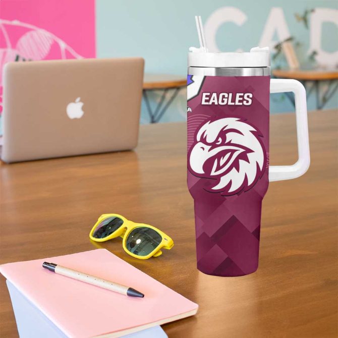Bulldogs And Eagles Rugby Dynamic Style Custom Stanley Quencher 40Oz Stainless Steel Tumbler With Handle - Image 5