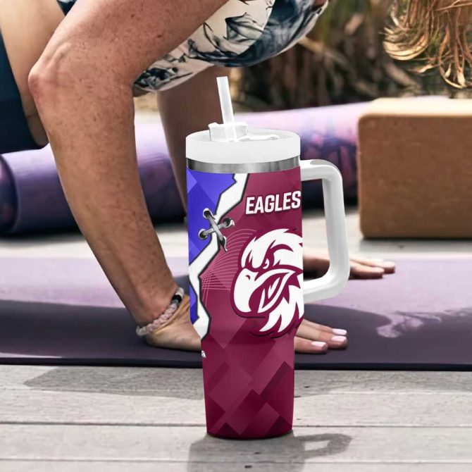Bulldogs And Eagles Rugby Dynamic Style Custom Stanley Quencher 40Oz Stainless Steel Tumbler With Handle - Image 6