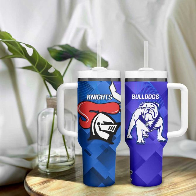 Bulldogs And Knights Rugby 2025 Dynamic Style Custom Stanley Quencher 40Oz Stainless Steel Tumbler With Handle - Image 9