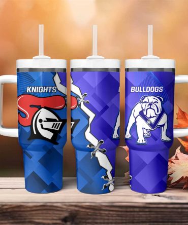 Bulldogs And Knights Rugby 2025 Dynamic Style Custom Stanley Quencher 40Oz Stainless Steel Tumbler With Handle