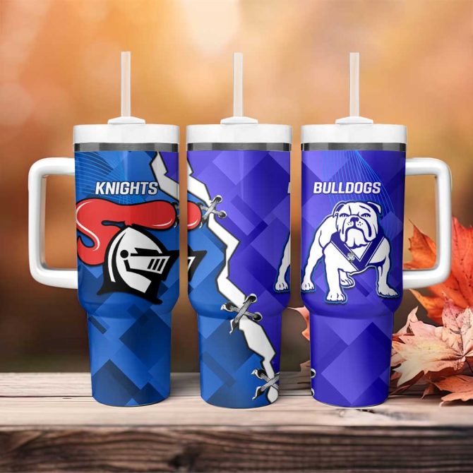 Bulldogs And Knights Rugby 2025 Dynamic Style Custom Stanley Quencher 40Oz Stainless Steel Tumbler With Handle