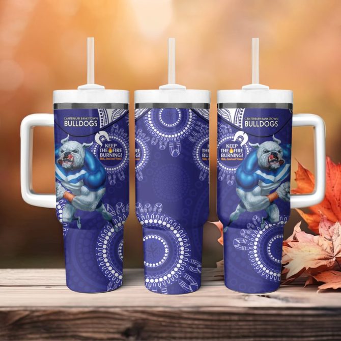 Bulldogs Naidoc Week Nrl Custom Stanley Quencher 40Oz Stainless Steel Tumbler - Image 5