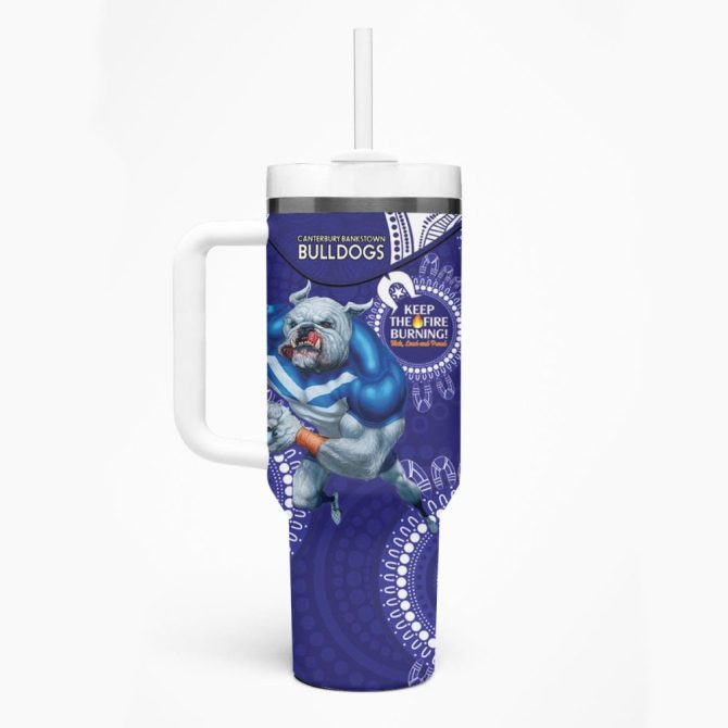 Bulldogs Naidoc Week Nrl Custom Stanley Quencher 40Oz Stainless Steel Tumbler - Image 2