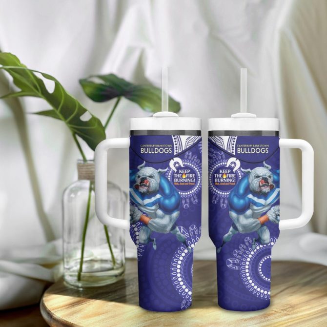 Bulldogs Naidoc Week Nrl Custom Stanley Quencher 40Oz Stainless Steel Tumbler - Image 10