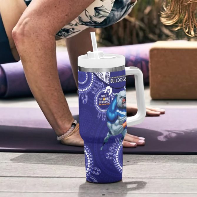 Bulldogs Naidoc Week Nrl Custom Stanley Quencher 40Oz Stainless Steel Tumbler - Image 7