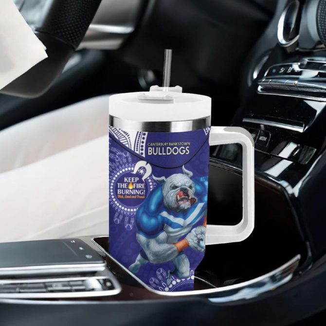 Bulldogs Naidoc Week Nrl Custom Stanley Quencher 40Oz Stainless Steel Tumbler - Image 9