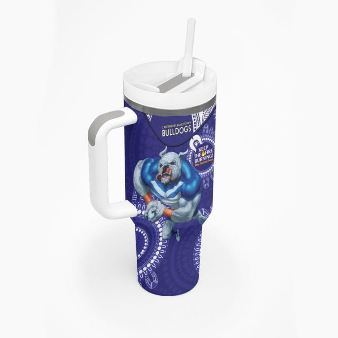 Bulldogs Naidoc Week Nrl Custom Stanley Quencher 40Oz Stainless Steel Tumbler - Image 3