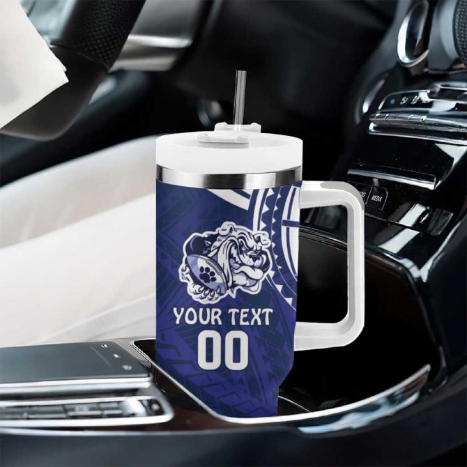 Bulldogs Rugby Go Berries With Polynesian Style Custom Stanley Quencher 40Oz Stainless Steel Tumbler With Handle - Image 8