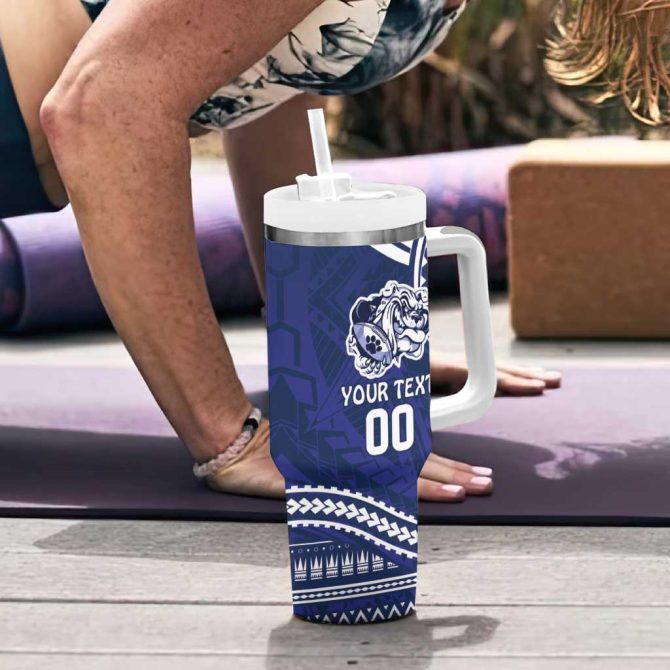 Bulldogs Rugby Go Berries With Polynesian Style Custom Stanley Quencher 40Oz Stainless Steel Tumbler With Handle - Image 6