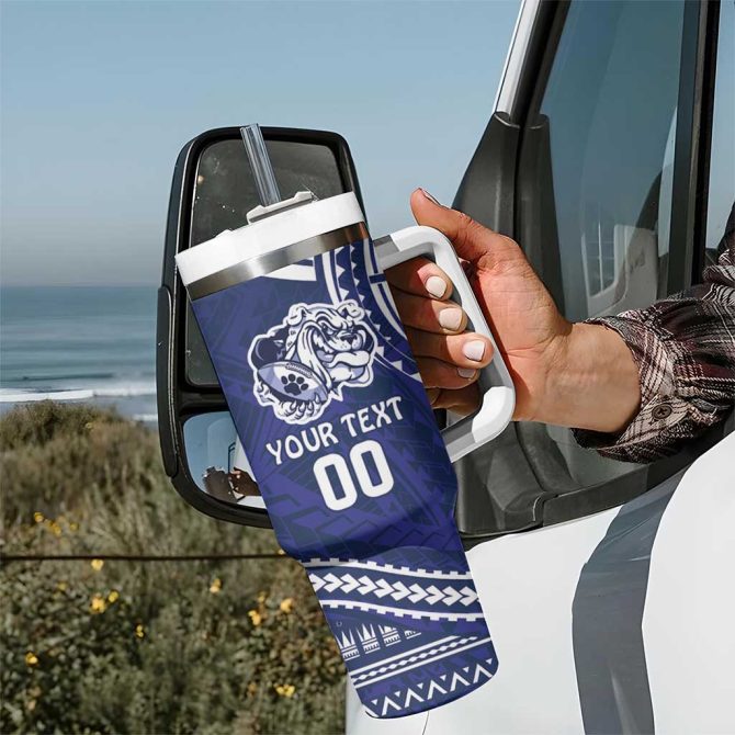 Bulldogs Rugby Go Berries With Polynesian Style Custom Stanley Quencher 40Oz Stainless Steel Tumbler With Handle - Image 7