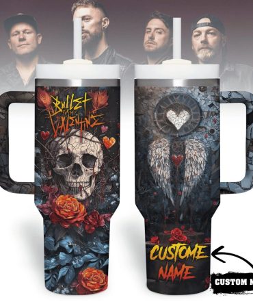 Bullet For My Valentine Music Custom Stanley Quencher 40Oz Stainless Steel Tumbler With Handle