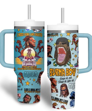 Burna Boy Music Custom Stanley Quencher 40Oz Stainless Steel Tumbler