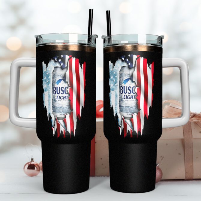 Busch Light Beer Custom Stanley Quencher 40Oz Stainless Steel Tumbler With Handle - Image 4