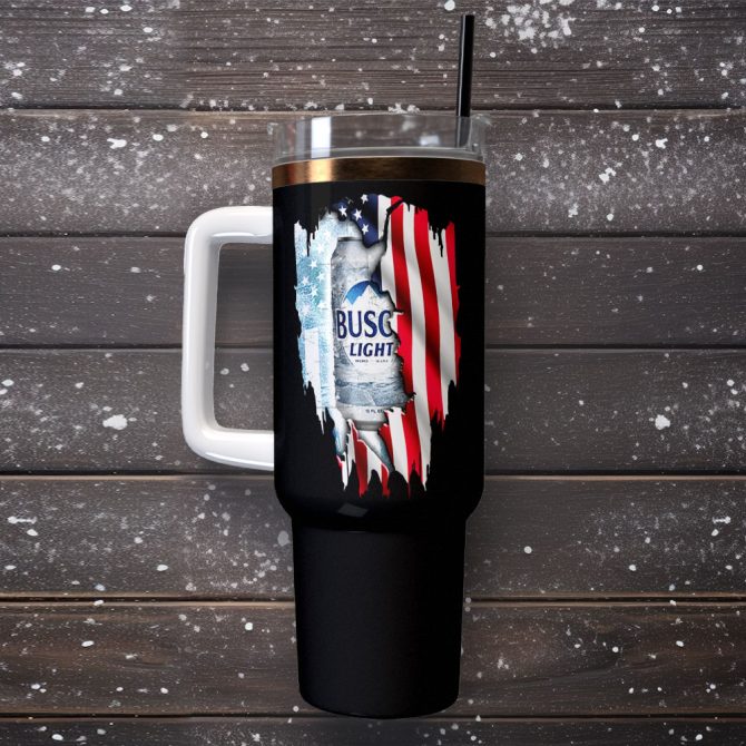 Busch Light Beer Custom Stanley Quencher 40Oz Stainless Steel Tumbler With Handle - Image 2