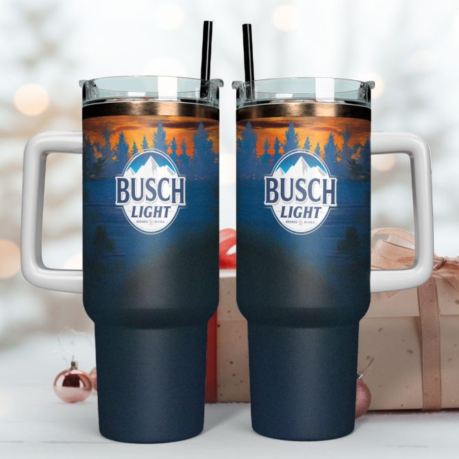 Busch Light Beer Custom Stanley Quencher 40Oz Stainless Steel Tumbler With Handle - Image 4