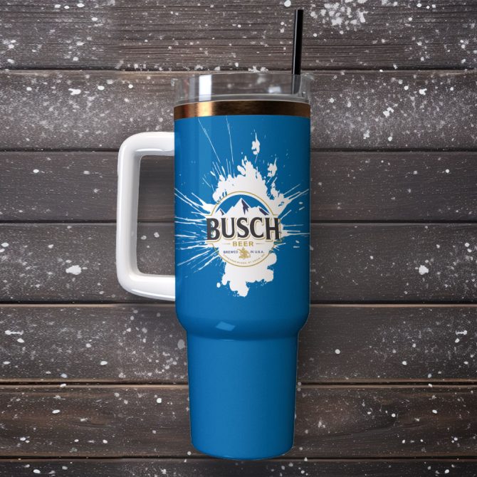 Busch Light Beer Custom Stanley Quencher 40Oz Stainless Steel Tumbler With Handle - Image 2