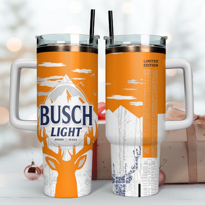 Busch Light Beer Custom Stanley Quencher 40Oz Stainless Steel Tumbler With Handle - Image 4