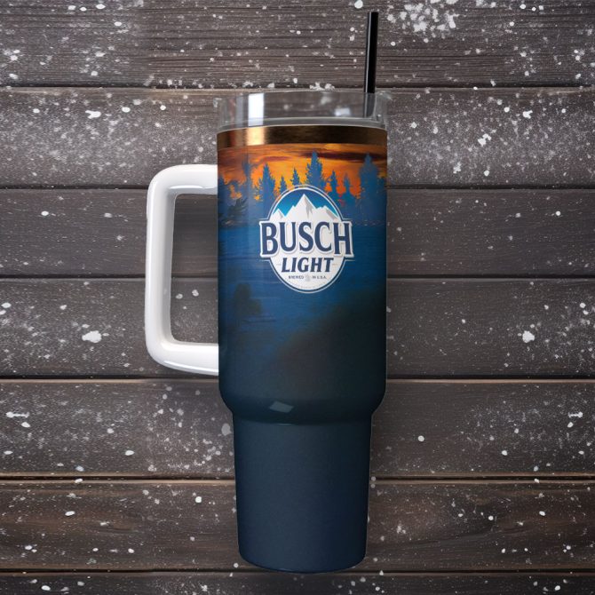 Busch Light Beer Custom Stanley Quencher 40Oz Stainless Steel Tumbler With Handle - Image 2