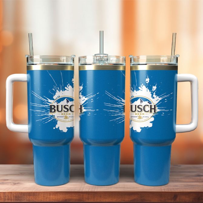 Busch Light Beer Custom Stanley Quencher 40Oz Stainless Steel Tumbler With Handle