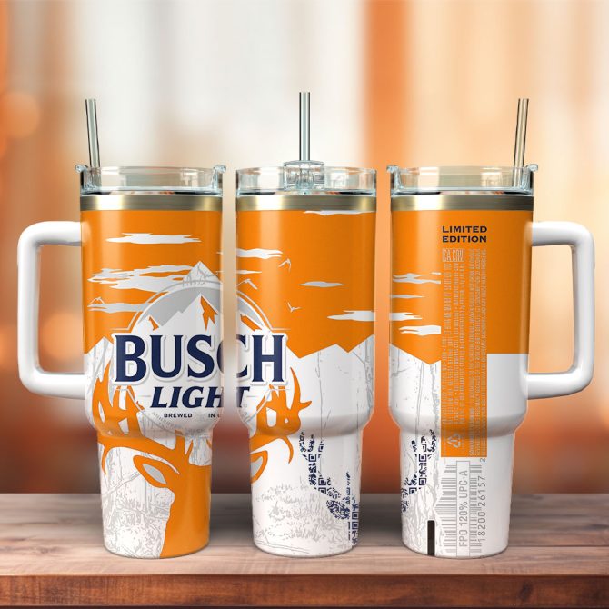 Busch Light Beer Custom Stanley Quencher 40Oz Stainless Steel Tumbler With Handle
