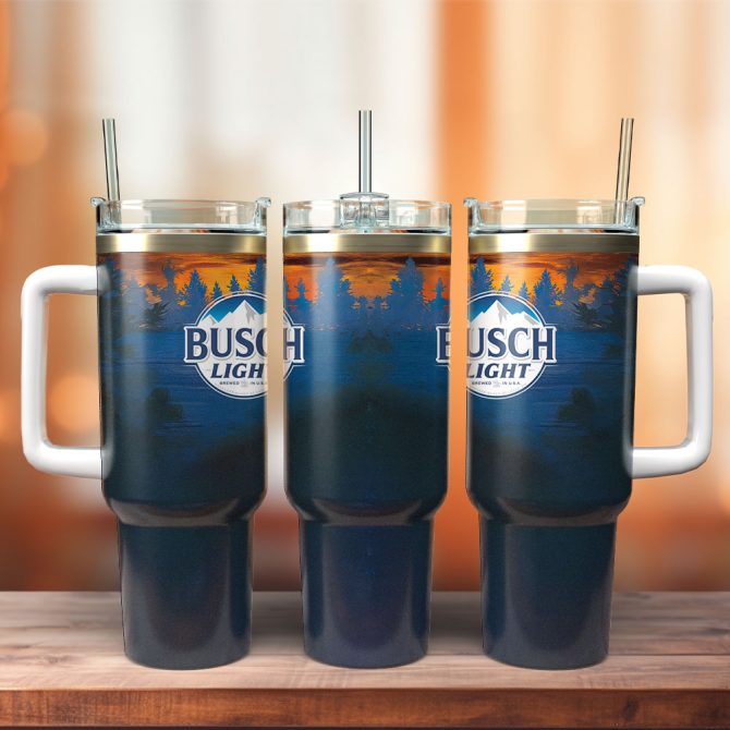 Busch Light Beer Custom Stanley Quencher 40Oz Stainless Steel Tumbler With Handle