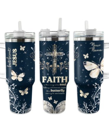 Butterflies Custom Stanley Quencher 40Oz Stainless Steel Tumbler With Handle