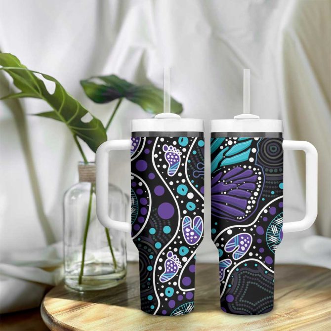 Butterfly Australia Indigenous Custom Stanley Quencher 40Oz Stainless Steel Tumbler - Image 9
