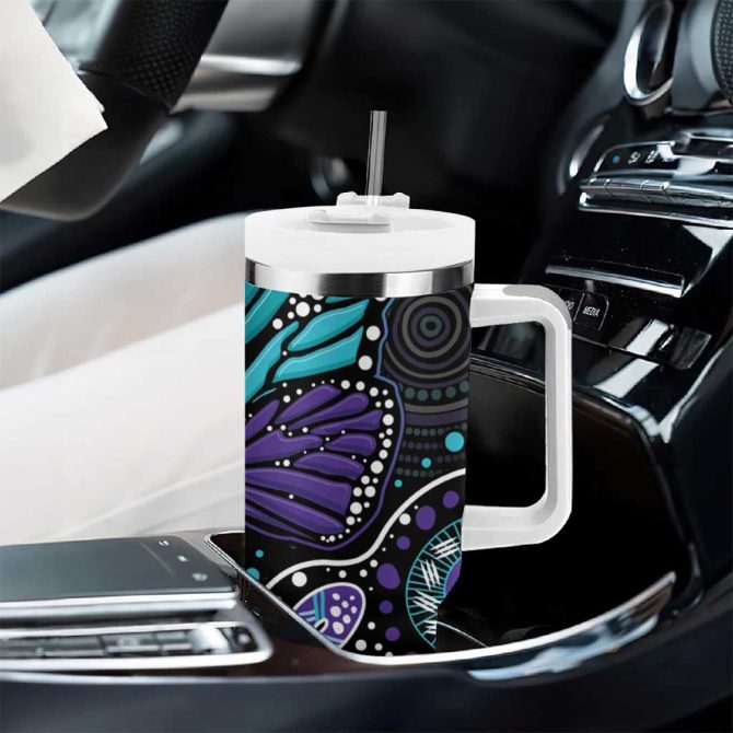 Butterfly Australia Indigenous Custom Stanley Quencher 40Oz Stainless Steel Tumbler - Image 8