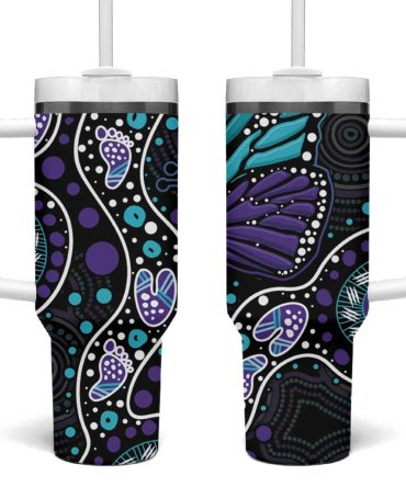 Butterfly Australia Indigenous Custom Stanley Quencher 40Oz Stainless Steel Tumbler