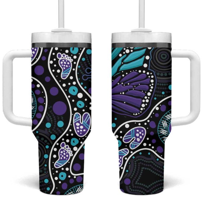 Butterfly Australia Indigenous Custom Stanley Quencher 40Oz Stainless Steel Tumbler