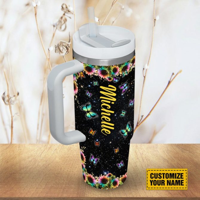 Butterfly Colorful Faith Custom Stanley Quencher 40Oz Stainless Steel Tumbler With Handle - Image 8