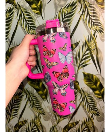 Butterfly Custom Stanley Quencher 40Oz Stainless Steel Tumbler