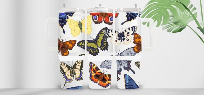 Butterfly Custom Stanley Quencher 40Oz Stainless Steel Tumbler - Image 2