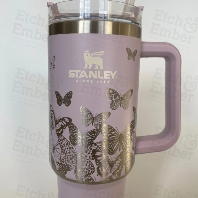 Butterfly Custom Stanley Quencher 40Oz Stainless Steel Tumbler