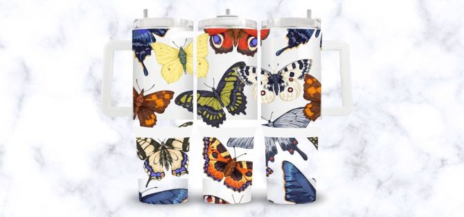 Butterfly Custom Stanley Quencher 40Oz Stainless Steel Tumbler - Image 3