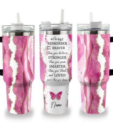 Butterfly Custom Stanley Quencher 40Oz Stainless Steel Tumbler With Handle
